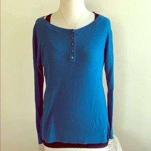 AE Soft Long Sleeved Henley - Blue